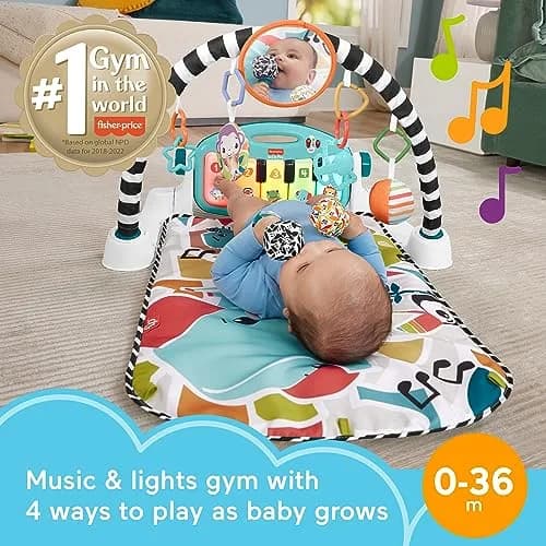 Fisher-Price Glow and Grow Kick & Play Piano Gym with Maracas | 91cm (36in) x 71cm (28in) Playmat | Ages 0+ Months thumbnail 2