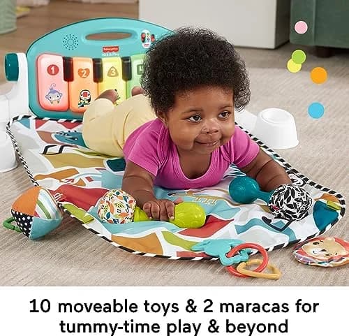 Fisher-Price Glow and Grow Kick & Play Piano Gym with Maracas | 91cm (36in) x 71cm (28in) Playmat | Ages 0+ Months thumbnail 3