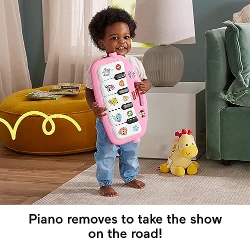 Fisher-Price Glow and Grow Kick & Play Piano Gym with Maracas | 91.4 cm (36 in) Lay & Play, Tummy Time, Sit & Play, Take-Along thumbnail 5