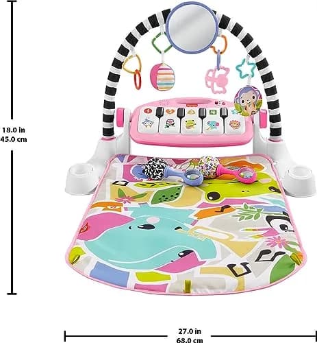 Fisher-Price Glow and Grow Kick & Play Piano Gym with Maracas | 91.4 cm (36 in) Lay & Play, Tummy Time, Sit & Play, Take-Along thumbnail 6