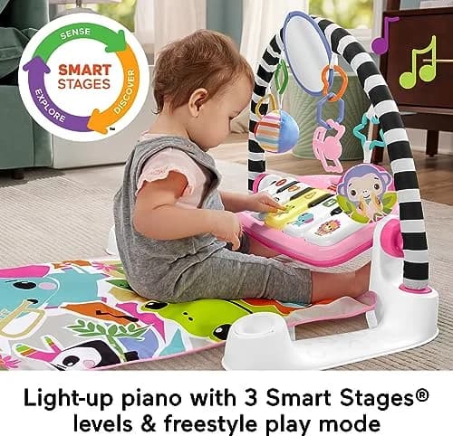 Fisher-Price Glow and Grow Kick & Play Piano Gym with Maracas | 91.4 cm (36 in) Lay & Play, Tummy Time, Sit & Play, Take-Along thumbnail 4
