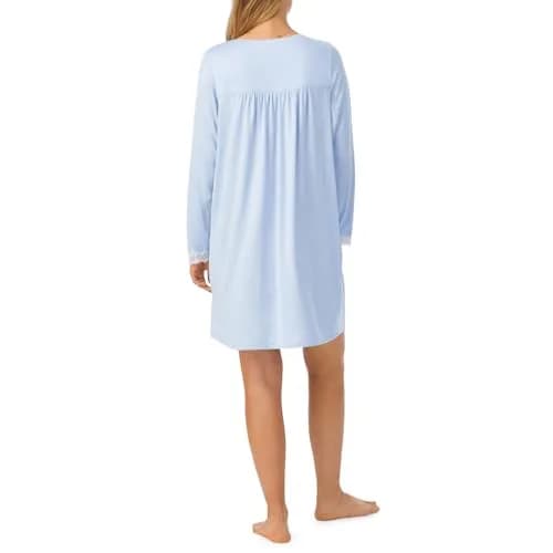 Eileen West Dream Sweater Knit Nightgown - Long Sleeve Blue | Breathable, Soft, Cozy, 36" thumbnail 3