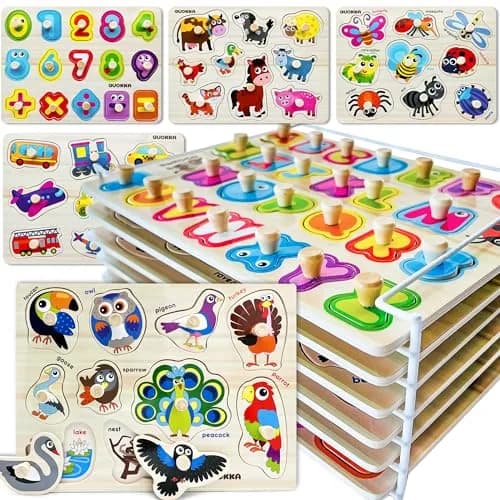 Quokka Wooden Puzzles for Toddlers 1-3 | Bright, Durable & Educational (6 Pack, Ages 2-4) thumbnail 1