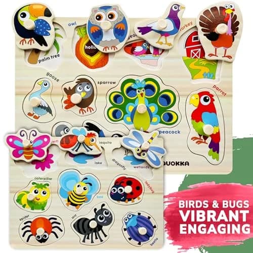 Quokka Wooden Puzzles for Toddlers 1-3 | Bright, Durable & Educational (6 Pack, Ages 2-4) thumbnail 4