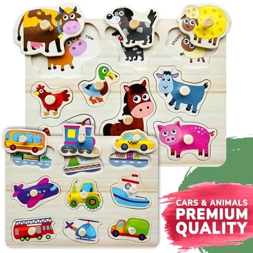Quokka Wooden Puzzles for Toddlers 1-3 | Bright, Durable & Educational (6 Pack, Ages 2-4) thumbnail 5