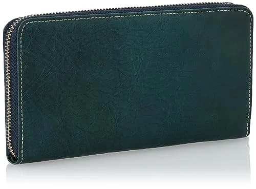 United Colors of Benetton Men's Leather Wallet, Green, W190/D100/H25 (mm) | Italian Oil Leather, Zipper Closure thumbnail 4