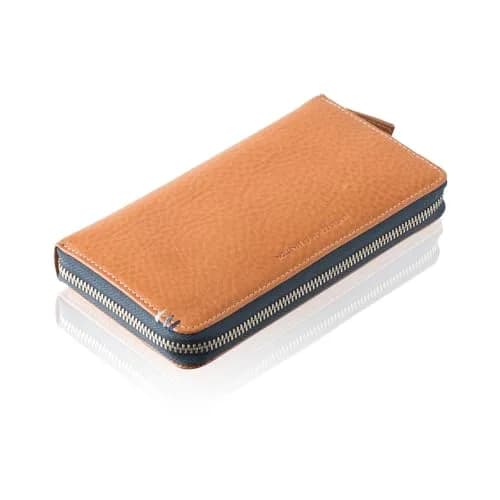United Colors of Benetton Men's Leather Wallet, Camel | Italian Leather, Zipper Closure, Bi-Fold thumbnail 1