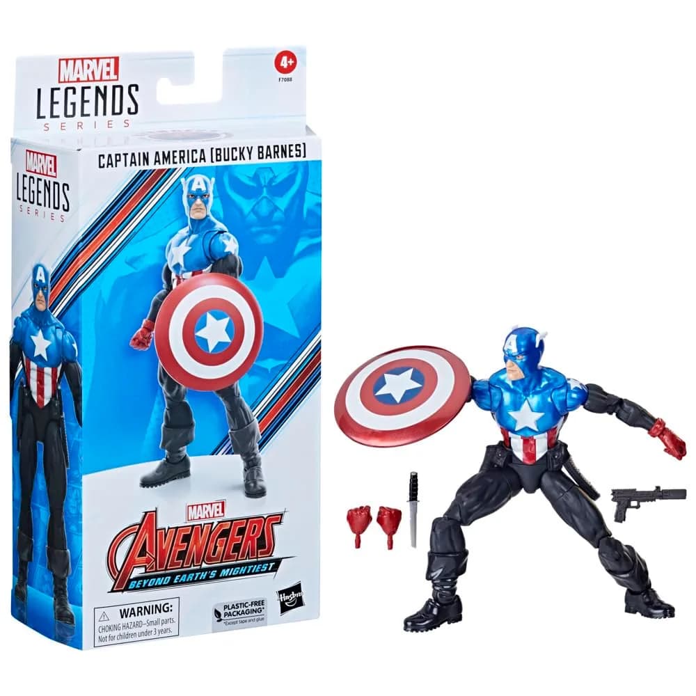 MARVEL THE AVENGERS Avengers: Beyond Earth's Mightiest Marvel Legends Figurine Captain America (Bucky Barnes) 15cm | Marvel Action Figure for Kids — Black
