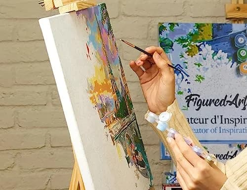 Figured'Art Paint by Numbers Kit for Adults Full Moon with Colourful Reflections 16"x20" | Relaxing Art Hobby with Premium Materials thumbnail 3