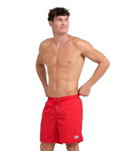 ARENA Men's Icons Solid Beach Short Boxers with Mesh Inner Brief | Quick Dry, Recycled Polyamide, Side Pockets, Red, XX-Large thumbnail 1