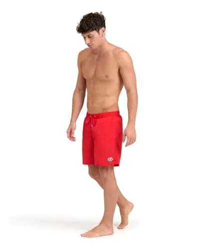 ARENA Men's Icons Solid Beach Short Boxers with Mesh Inner Brief | Quick Dry, Recycled Polyamide, Side Pockets, Red, XX-Large thumbnail 6