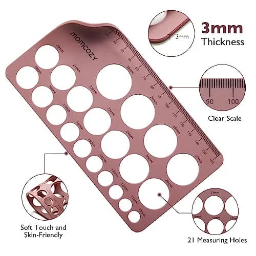 Momcozy Nipple Ruler for Flange Sizing, Silicone Measurement Tool 10-30mm | Essential for Breast Pump Fitting thumbnail 2