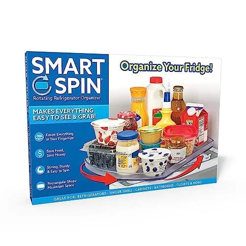 Ontel Smart Spin Rotating Organizer 28.5cm (11.22in) | Clear Acrylic Turntable for Kitchen, Fridge, Pantry thumbnail 1