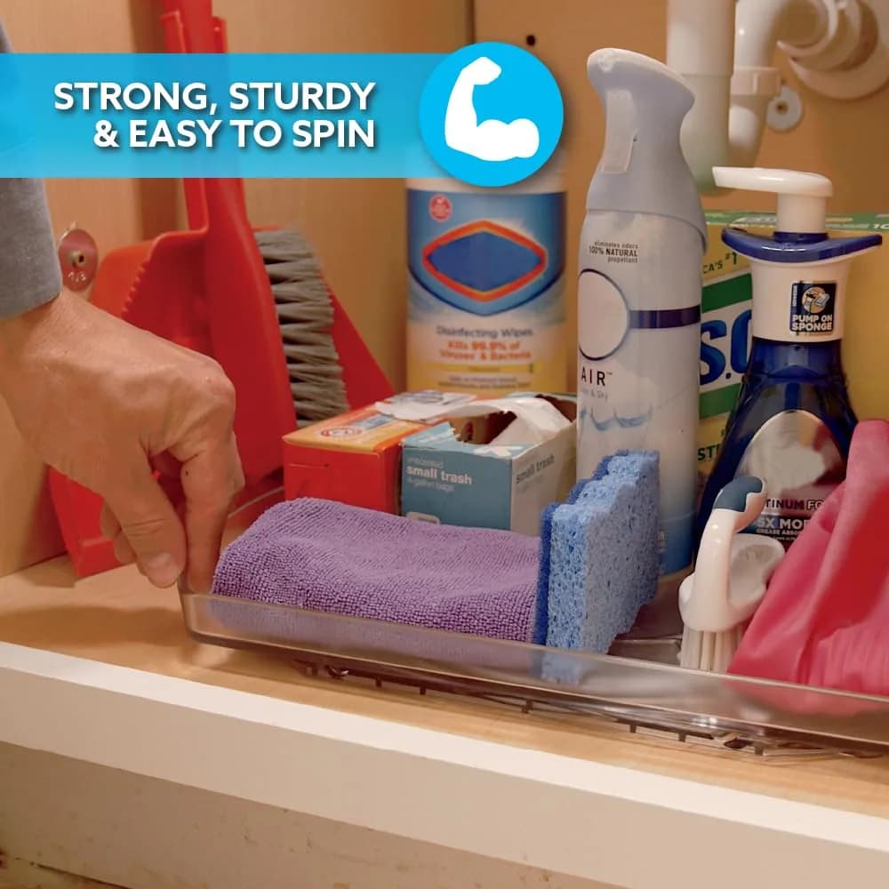 Ontel Smart Spin Rotating Organizer 28.5cm (11.22in) | Clear Acrylic Turntable for Kitchen, Fridge, Pantry - view 6