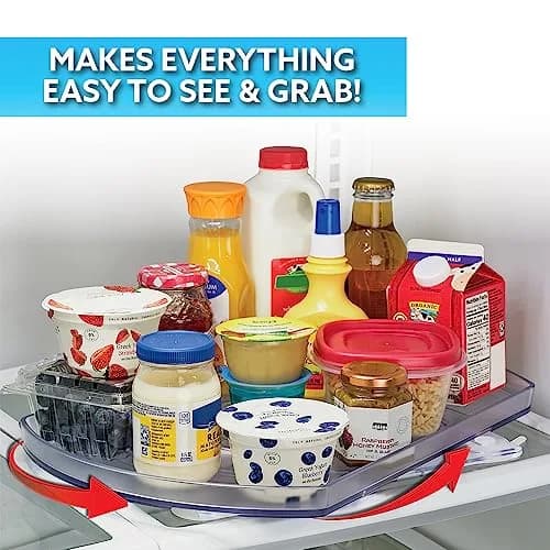 Ontel Smart Spin Rotating Organizer 28.5cm (11.22in) | Clear Acrylic Turntable for Kitchen, Fridge, Pantry thumbnail 3
