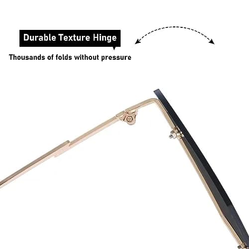 Dazzleimart Retro Diamond Shape Sunglasses for Men & Women | UV Protection Film, Metal Quadrilateral Frame, Unisex, 139mm Wide thumbnail 5