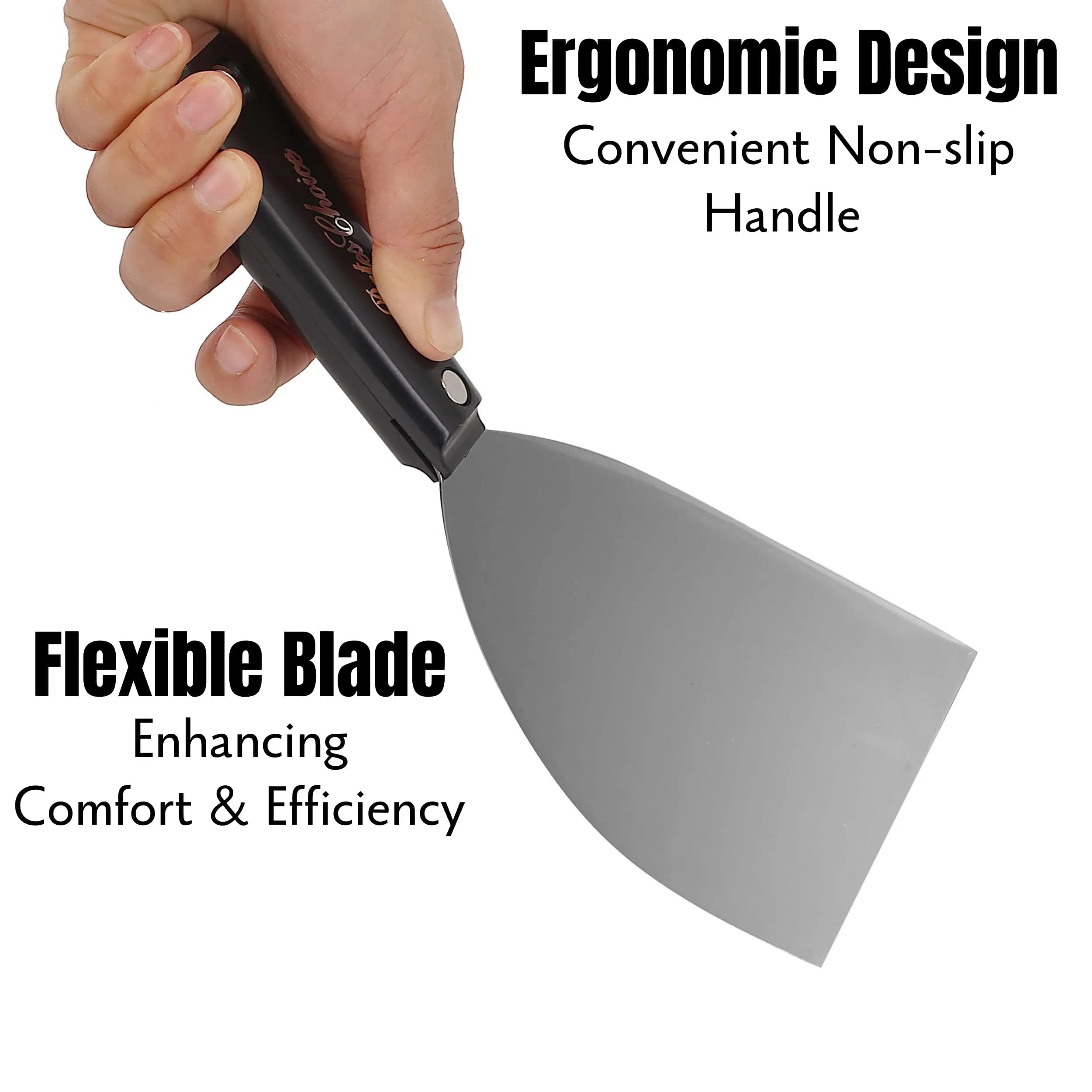Bates Choice 6 Inch Flexible Putty Knife | Carbon Steel Wall Scraper for Spackle & Paint - view 3