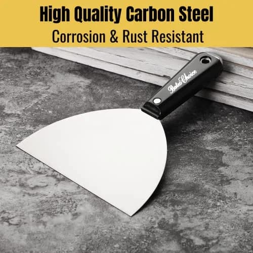 Bates Choice 6-Inch Flexible Putty Knife | Carbon Steel Metal Scraper for Drywall Spackle & Paint thumbnail 4