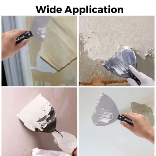 Bates Choice 6-Inch Flexible Putty Knife | Carbon Steel Metal Scraper for Drywall Spackle & Paint thumbnail 6