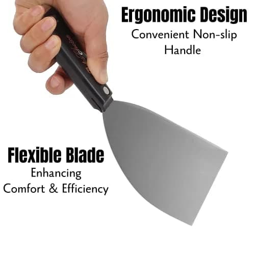 Bates Choice 6-Inch Flexible Putty Knife | Carbon Steel Metal Scraper for Drywall Spackle & Paint thumbnail 3