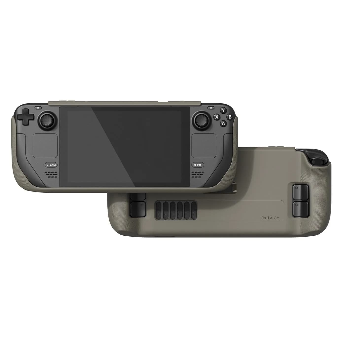 SAVAGE RAVEN Skull & Co. GripCase SD for Steam Deck: Coyote Gray | Soft Protective Case with Textured Grips & Stand