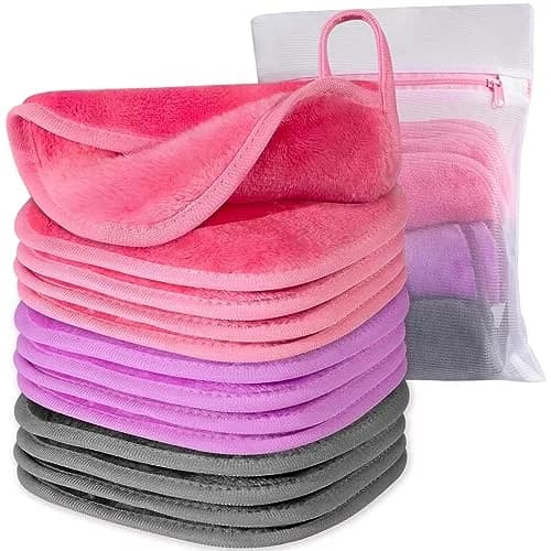 Natwag Makeup Remover Cloths 6" x 6" (15cm x 15cm) — 12 Pack | Gentle Microfiber Face Washcloths thumbnail 1