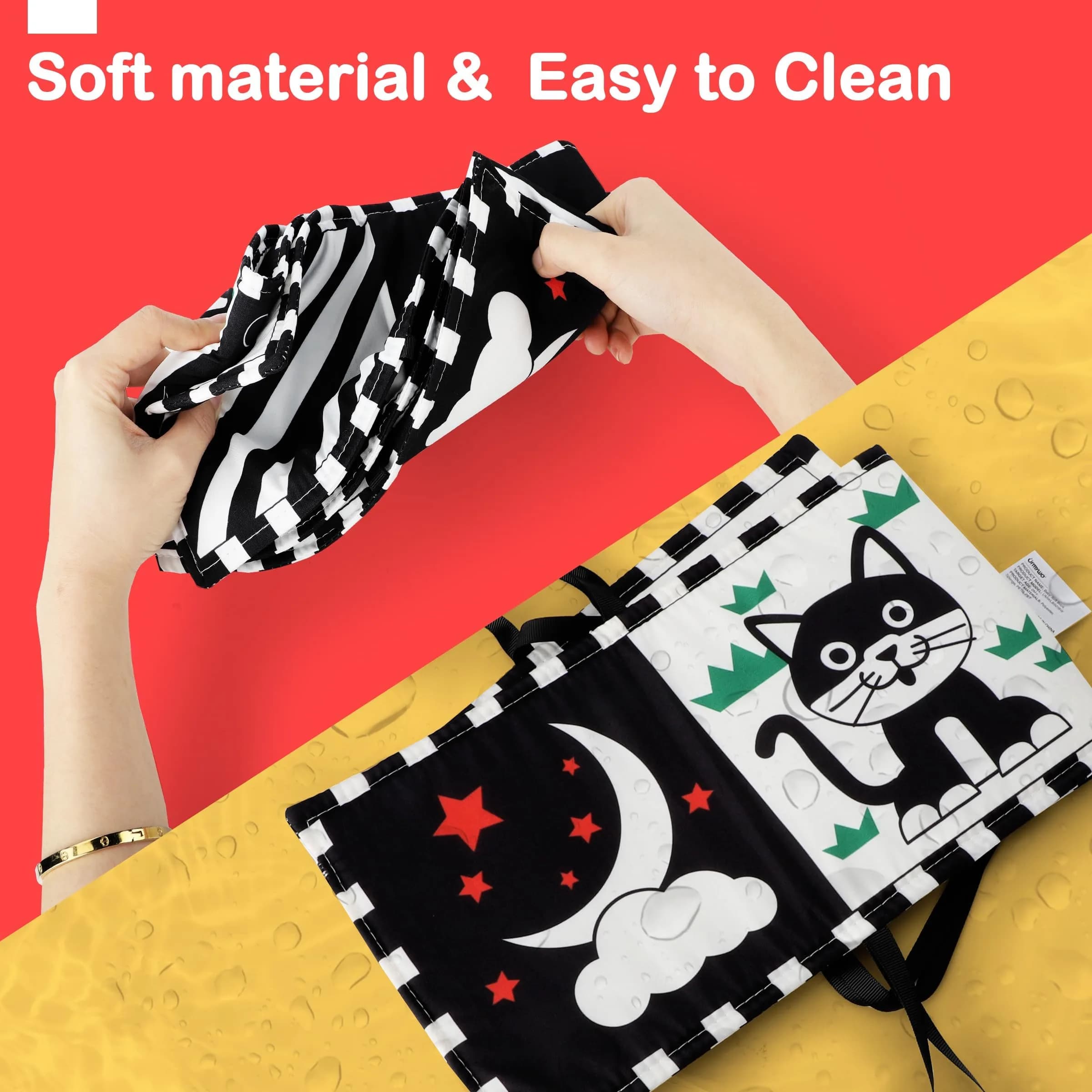 URMYWO Black, White, and Colorful Sensory Baby Book for Tummy Time - High Contrast Visual Stimulation for Newborns (0-12 Months) - view 6