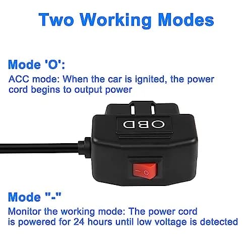 XMSJSIY OBD Power Cable for Dash Camera Type C OBD2 Power Adapter Hardwire | 3.5m, 5V/3A, Low-Voltage Protection thumbnail 4