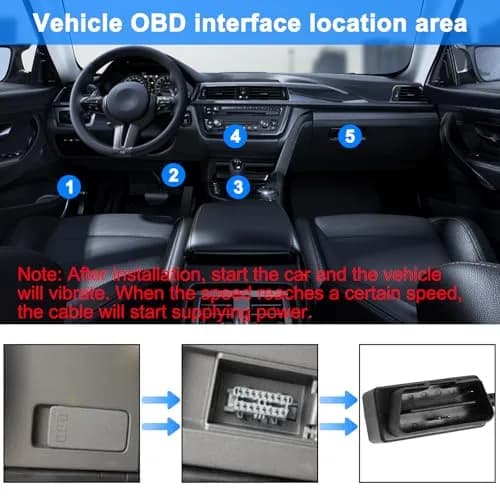 XMSJSIY OBD Power Cable for Dash Camera Type C OBD2 Power Adapter Hardwire | 3.5m, 5V/3A, Low-Voltage Protection thumbnail 7