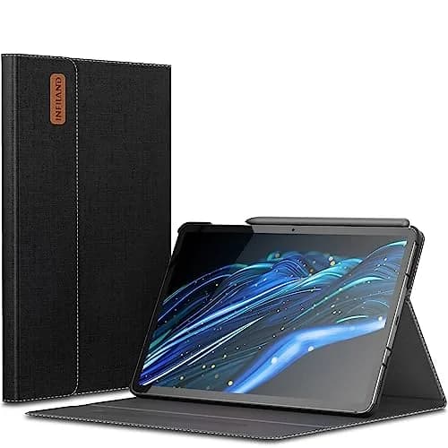INFILAND Black PU Leather Case for Samsung Galaxy Tab S10 Lite/S10 FE/S9 FE 10.9 Inch & Tab S9 11 Inch with S Pen Holder | Auto Wake/Sleep thumbnail 1