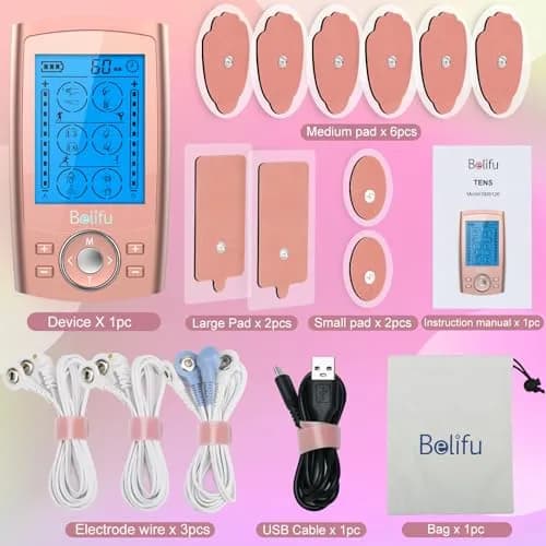 Belifu Dual Channel TENS EMS Unit 24 Modes Muscle Stimulator 0.29kg (10.3oz) | Pain Relief & Muscle Therapy thumbnail 6