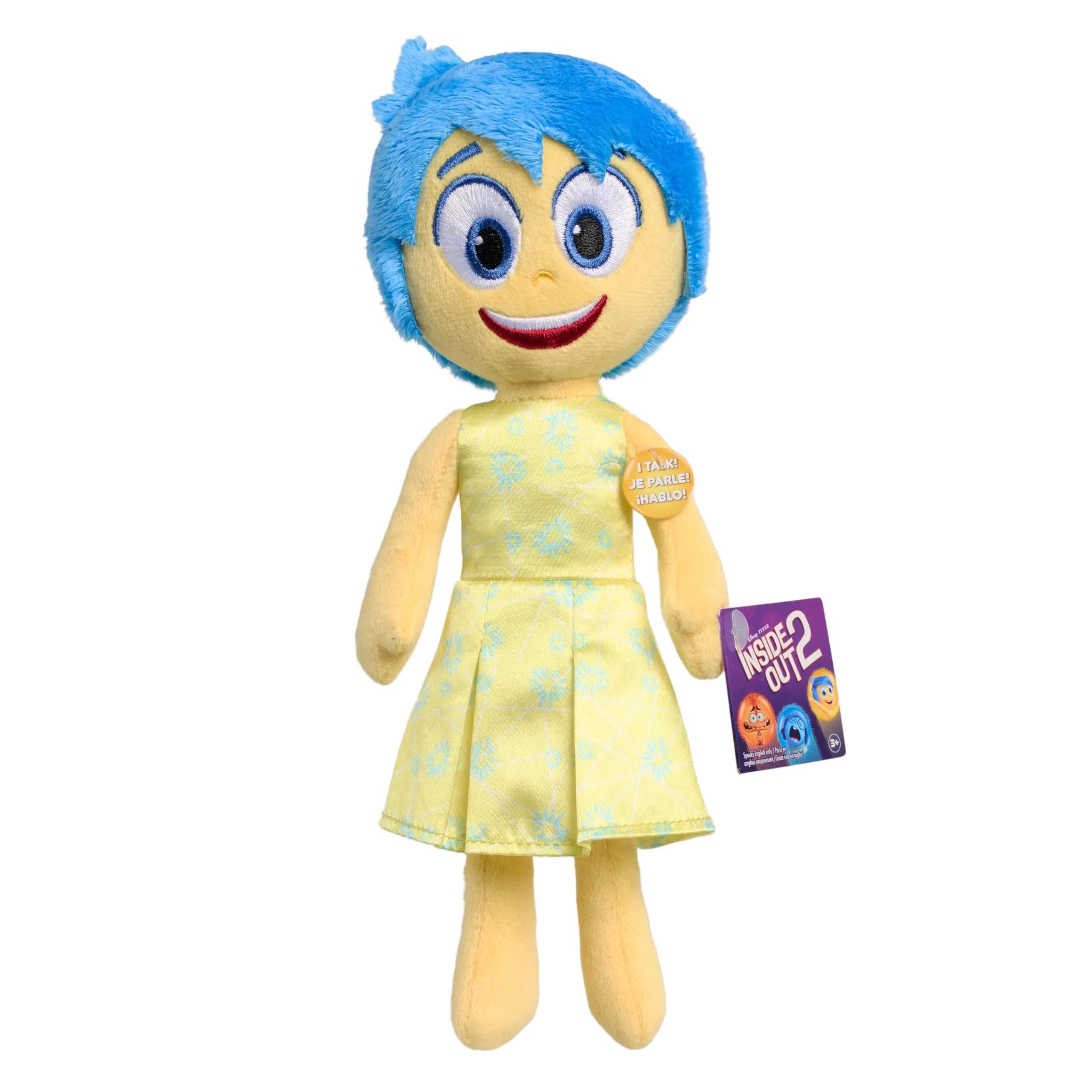 Just Play Inside Out 2 Joy Plush Toy 9.5 inches | Soft, Talking, Kids Gift — Multicolor