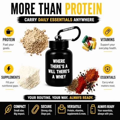 ONMYWHEY Double Scoop Protein and Supplement Keychain Funnel 180ml (6 oz) | BPA-Free Plastic with Carabiner thumbnail 6