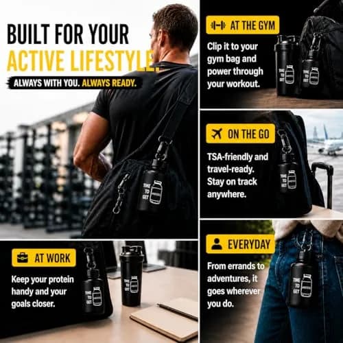 ONMYWHEY Double Scoop Protein and Supplement Keychain Funnel 180ml (6 oz) | BPA-Free Plastic with Carabiner thumbnail 7