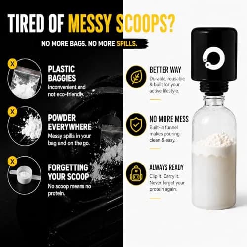 ONMYWHEY Double Scoop Protein and Supplement Keychain Funnel 180ml (6 oz) | BPA-Free Plastic with Carabiner thumbnail 8