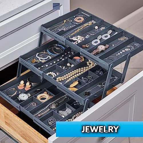 Ontel Smart Drawer Organizer with Adjustable Dividers | 21 Liters (7.75" x 9.8" x 2.75") thumbnail 4