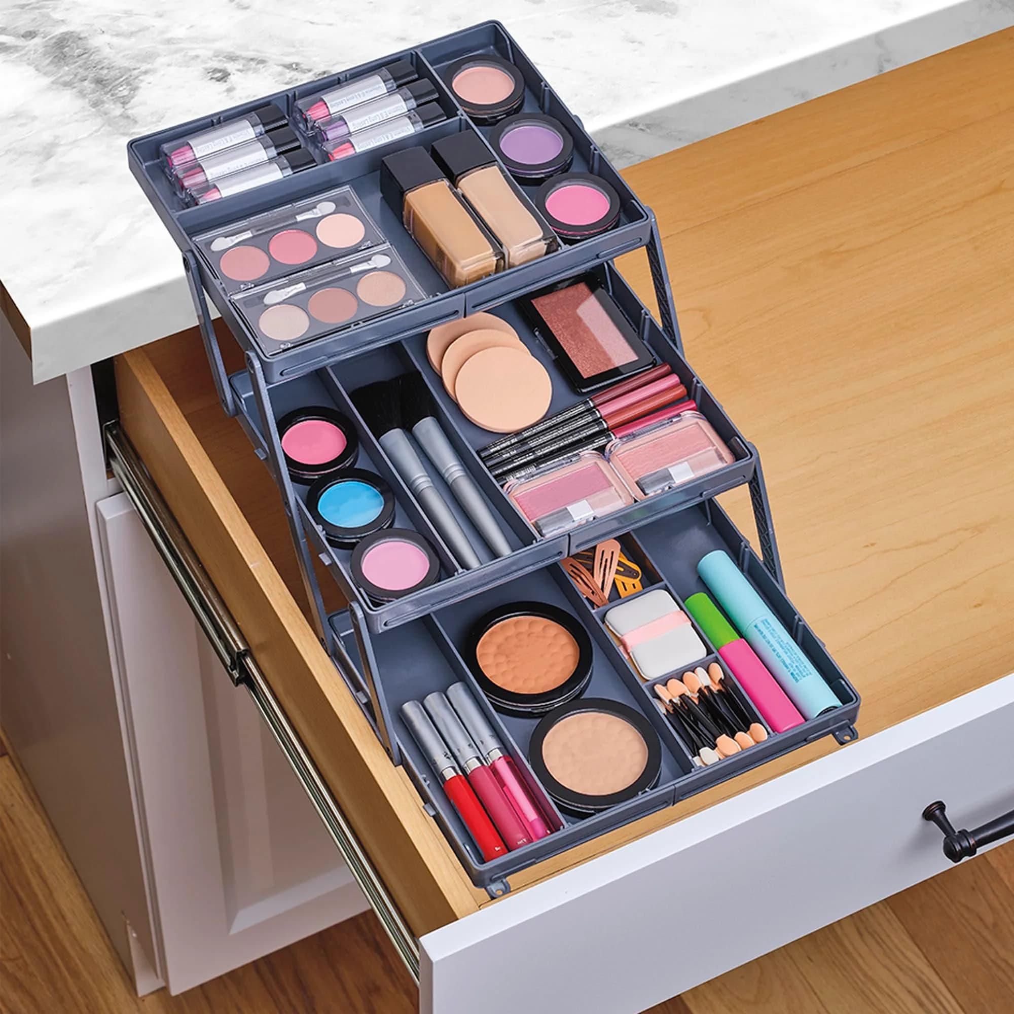 Ontel Smart Drawer Organizer with Adjustable Dividers | 21 Liters (7.75" x 9.8" x 2.75") - view 9