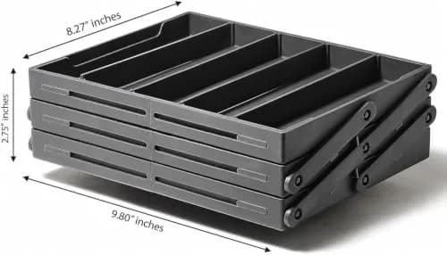 Ontel Smart Drawer Organizer with Adjustable Dividers | 21 Liters (7.75" x 9.8" x 2.75") thumbnail 2