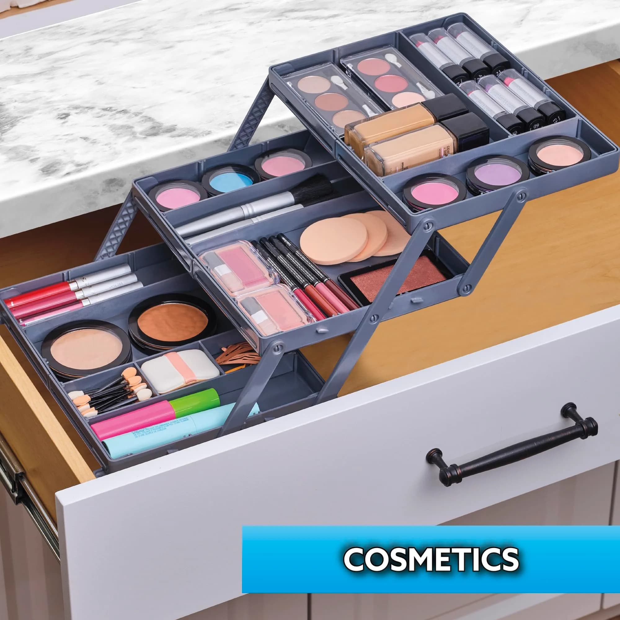 Ontel Smart Drawer Organizer with Adjustable Dividers | 21 Liters (7.75" x 9.8" x 2.75") - view 3