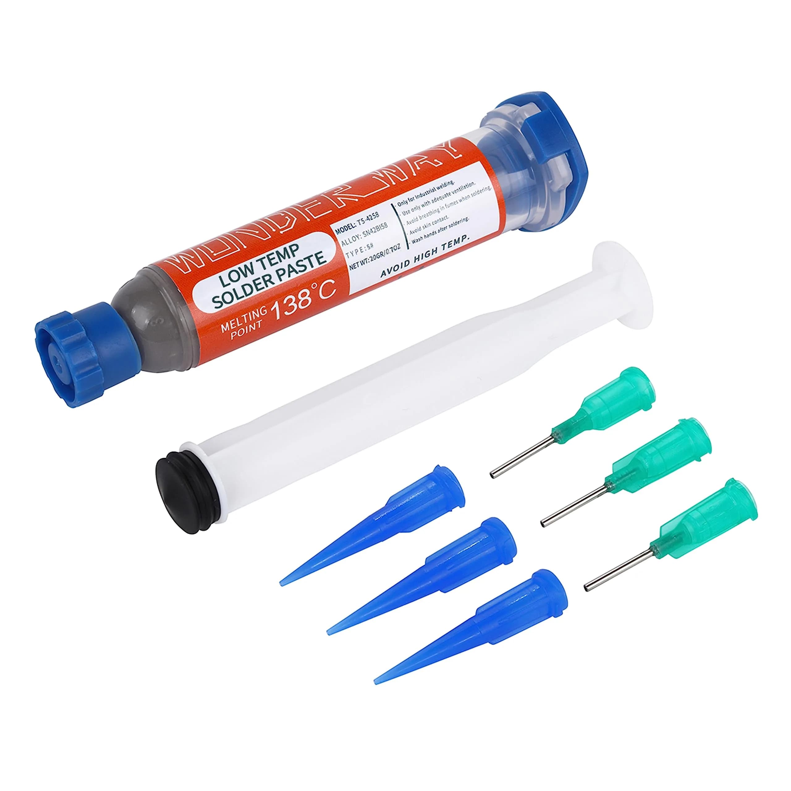 Wonderway Sn42/Bi58 T5 Lead Free Solder Paste 20g (0.7 oz) | Low Melting Point for Electronics Repair