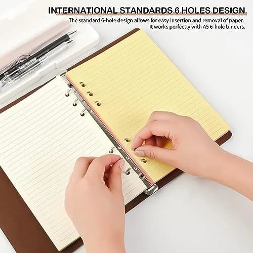 Mafegu Refill Paper A5 5-Color Ruled | 120 GSM Thick Loose Leaf Sheets for Planners thumbnail 3