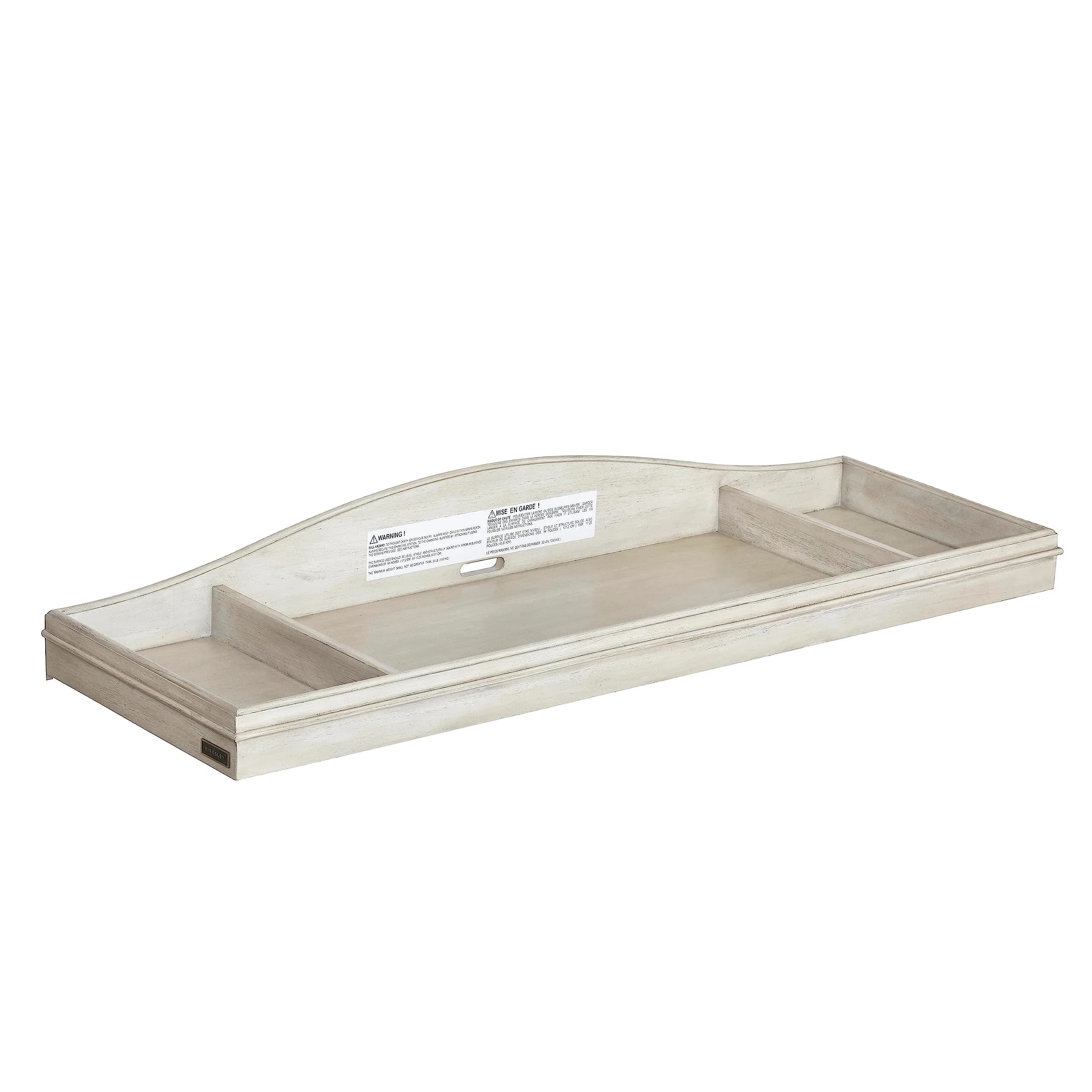 Kingsley Charleston Changing Topper Weathered White | Nursery Safe, Fits Most Dresser Tops (70-120 chars)