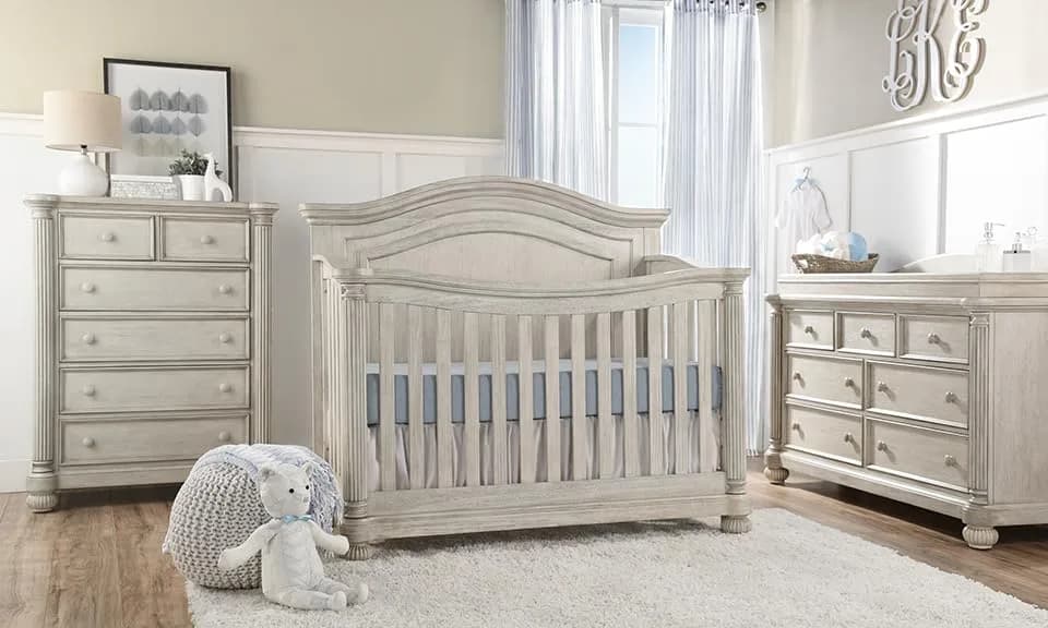 Kingsley Charleston Changing Topper Weathered White | Nursery Safe, Fits Most Dresser Tops (70-120 chars) thumbnail 3