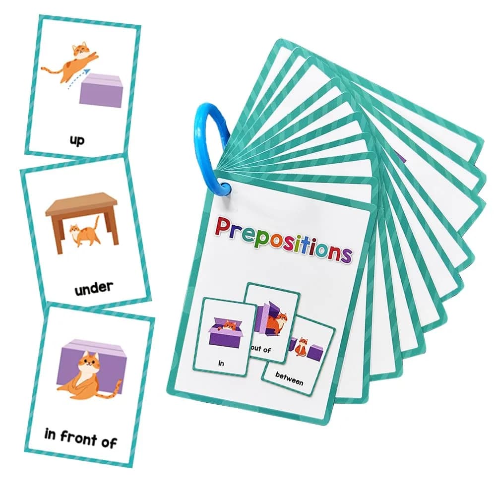 Lachilly Prepositions Flashcards 10 Cards (8 X 11 cm) | Kindergarten Vocabulary Building — Prepositions