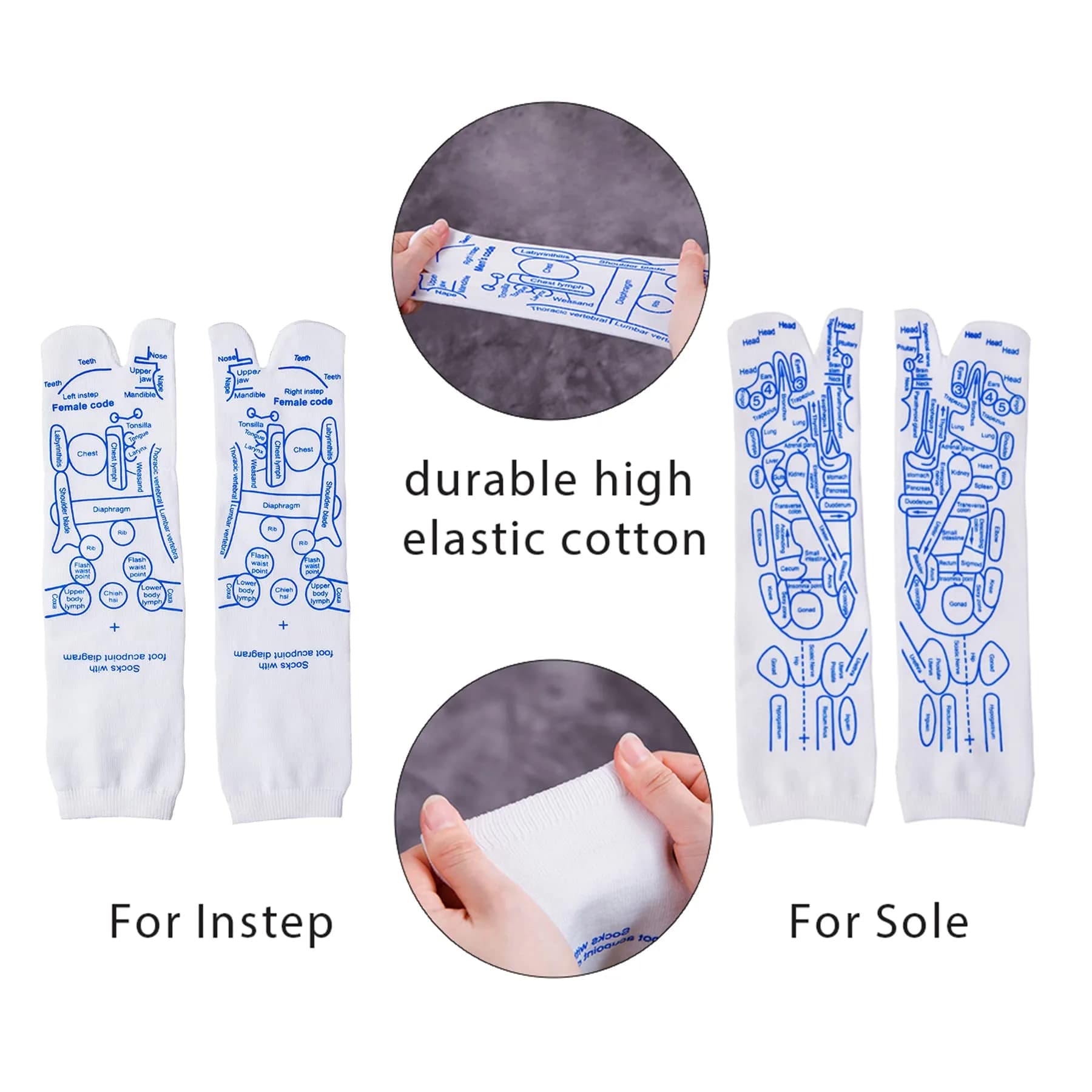 Broman Reflexology Socks for Foot Massage, Women's Size (1 Pair) | Acupressure & Gua Sha Tool Set - view 2