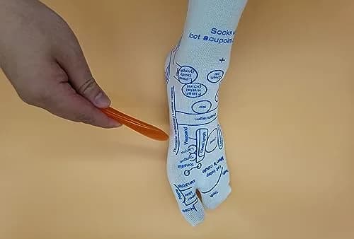Broman Reflexology Socks for Foot Massage with Acupressure Pen, Men's Size, 1 Pair | Professional Foot Acupoint Mapping thumbnail 3