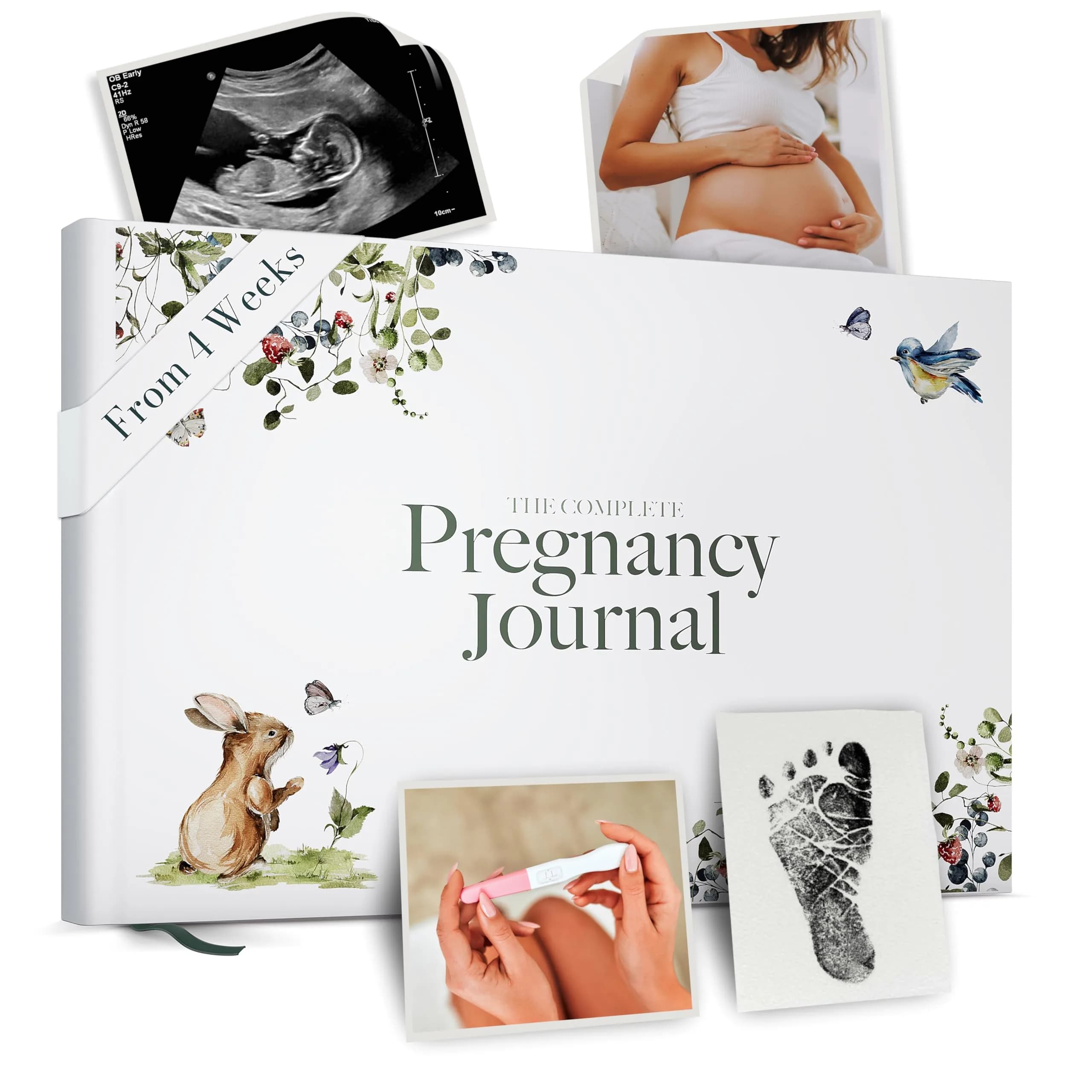 Bibi & Beau Woodland Pregnancy Journal 196 Pages | Weekly Pregnancy Planner & Scrapbook — Forest