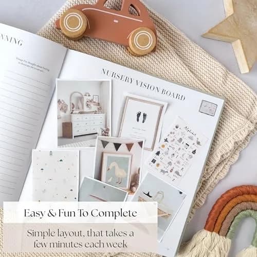 Bibi & Beau Watercolour Pregnancy Journal & Baby Memory Book 196-Page Hardcover | Complete First-Time Mom Planner thumbnail 9