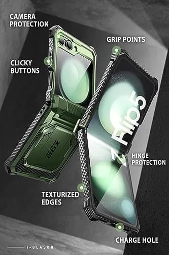 i-Blason for Samsung Galaxy Z Flip 5 Case with Stand, Dark Green | Shockproof Flip Cover thumbnail 8