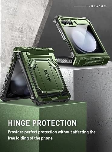 i-Blason for Samsung Galaxy Z Flip 5 Case with Stand, Dark Green | Shockproof Flip Cover thumbnail 3